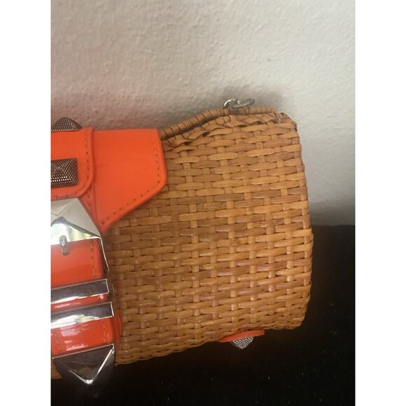Rebecca Minkoff Neon Orange Straw Purse - Picture 10 of 14